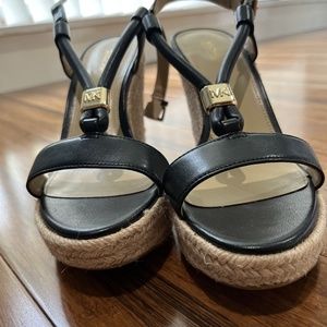Brand New Michael Kors Black Espadrille Wedges